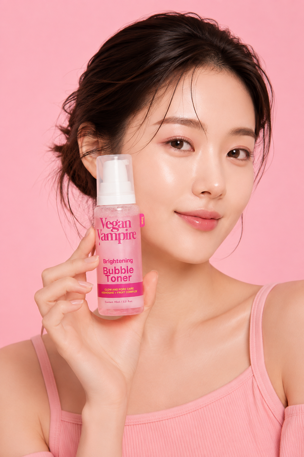 Modelo con productos Vegan Vampire